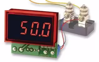 DCA-20PC-6-DC1-RL-C: Ammeter, DCA-20PC Series, DC Current, 0A to 19.99A, 3.5 Digits, 5 Vdc to 40 Vdc, Built In Shunt