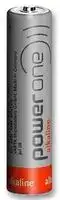 4103210591: Battery, Power One, 1.5 V, AAA, Alkaline, 1.2 Ah, Raised Positive and Flat Negative, 500