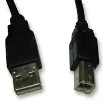 2431 01: USB Cable, Type A Plug to Type B Plug, 1 m, 3.28 ft, USB 2.0, Black