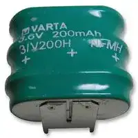 55620303059.: Rechargeable Battery, 3.6 V, Nickel Metal Hydride, 210 mAh, PCB Pins, 1