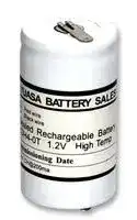 1DH4-0T: Rechargeable Battery, High Temperature, Single Cell, 1.2 V, Nickel Cadmium, 4 Ah, D, Solder Tab, 1