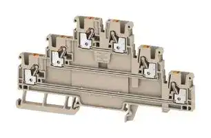 2428510000: DIN Rail Mount Terminal Block, 6 Ways, 28 AWG, 12 AWG, 2.5 mm², Push In, 22 A