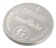 CR2025: Battery, 3 V, CR2025, Lithium Manganese Dioxide, 160 mAh, Pressure Contact, 1