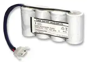 4DH4-0LAP3: Rechargeable Battery, High Temperature, Single Cell, 4.8 V, Nickel Cadmium, 4 Ah, 4 x D, Wire Leads