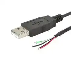 CBLT-UA-ST-1: 1 M BLACK TYPE A PLUG TO STRIPPED AND TI