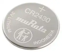 CR2430: Battery, 3 V, CR2430, Lithium Manganese Dioxide, 300 mAh, Pressure Contact, 1