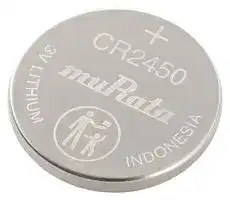 CR2450: Battery, 3 V, CR2450, Lithium Manganese Dioxide, 610 mAh, Pressure Contact, 1