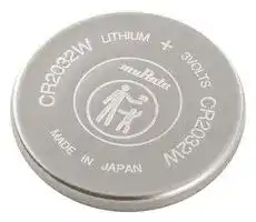 CR2032W: Battery, 3 V, Lithium Manganese Dioxide, 210 mAh, Pressure Contact, 1