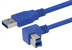CA3A-90RB-03M: USB Cable, Type A Plug to Type B Plug, 300 mm, 11.8 ", USB 3.0, Blue