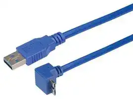CA3A-90UMICB-03M: USB Cable, Type A Plug to Micro Type B Plug, 300 mm, 11.8 ", USB 3.0, Blue