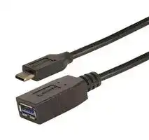 CAU31CAF-3F: USB Cable, Type C Plug to Type A Receptacle, 914.4 mm, 3 ft, USB 3.0, Black