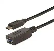 CAU31CAF-3M: USB Cable, Type C Plug to Type A Receptacle, 3 m, 9.8 ft, USB 3.0, Black