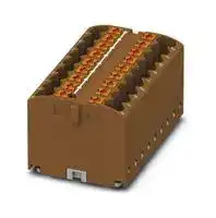 3273448: Panel Mount Barrier Terminal Block, Brown, Adhesive, 24 A, 450 V, 18 Pole, Push In, 12 AWG