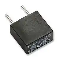 SS-5-6-3A-BK: Fuse, PCB Leaded, 6.3 A, 250 VAC, SS-5, Time Delay, Radial Leaded