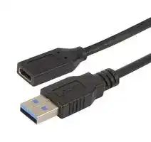 CAU31CFA-05M: USB Cable, Type A Plug to Type C Receptacle, 500 mm, 19.7 ft, USB 3.0, Black