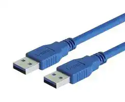 CAU3AA-05M: USB Cable, Type A Plug to Type A Plug, 500 mm, 19.7 ft, USB 3.0, Blue