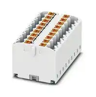 3273450: Panel Mount Barrier Terminal Block, White, Adhesive, 24 A, 450 V, 18 Pole, Push In, 12 AWG