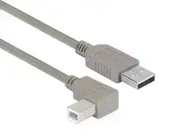 CAA-90RB-03M: USB Cable, Type A Plug to 90° Type B Plug, 300 mm, 11.8 ", Grey