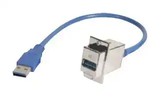 ECF504-30-1AAS: USB Cable, Type A Plug to Type A Receptacle, 1 m, 3.3 ft, USB 3.0, Blue