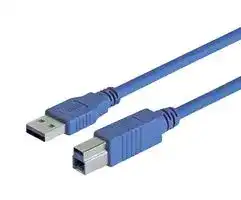 CAU3AB-03M: USB Cable, Type A Plug to Type B Plug, 300 mm, 11.8 ft, USB 3.0, Blue
