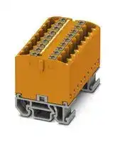 3274162: Panel Mount Barrier Terminal Block, Orange, NS15, 24 A, 690 V, 18 Pole, Push In, 12 AWG