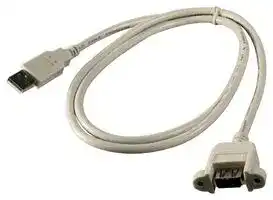 UPMAA-1M: USB Cable, Type A Plug to Type A Receptacle, 1 m, 3.3 ft, USB 2.0, Grey