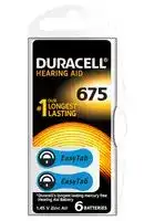 15063765: Battery, Hearing Aid 675, Pack of 6, 1.4 V, PR44, Zinc Air, 600 mAh, Pressure Contact, 6
