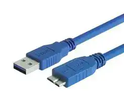CAU3AMICB-1M: USB Cable, Type A Plug to Micro Type B Plug, 1 m, 3.3 ft, USB 3.0, Blue