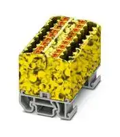 3274164: Panel Mount Barrier Terminal Block, Yel/Blk, NS15, 24 A, 690 V, 18 Pole, Push In, 12 AWG