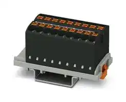 3273058: Panel Mount Barrier Terminal Block, Black, NS35, 24 A, 690 V, 18 Pole, Push In, 12 AWG