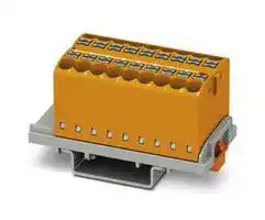 3273062: Panel Mount Barrier Terminal Block, Orange, NS35, 24 A, 690 V, 18 Pole, Push In, 12 AWG