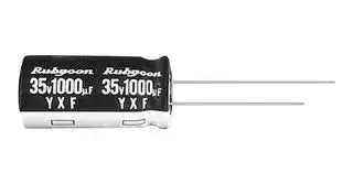 100YXF100MEFC12.5X20: Electrolytic Capacitor, Miniature, 100 µF, 100 V, ± 20%, Radial Leaded, 10000 hours @ 105°C, Polar