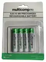 MP001184: Rechargeable Battery, 1.2 V, Nickel Metal Hydride, 900 mAh, AAA