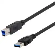 U3A00013-03M: USB Cable, Type A Plug to Type B Plug, 300 mm, 11.8 ", USB 3.0, Black