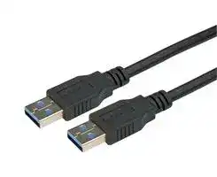 CAU3ZAA-05M: USB Cable, Type A Plug to Type A Plug, 500 mm, 19.7 ft, USB 3.0, Black