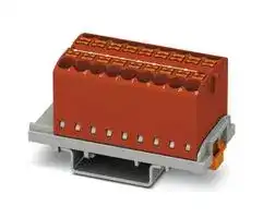 3273048: Panel Mount Barrier Terminal Block, Red, NS35, 24 A, 690 V, 18 Pole, Push In, 12 AWG