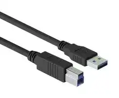 CAU3ZAB-03M: USB Cable, Type A Plug to Type B Plug, 300 mm, 11.8 ft, USB 3.0, Black