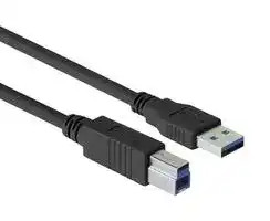 CAU3ZAB-05M: USB Cable, Type A Plug to Type B Plug, 500 mm, 19.7 ft, USB 3.0, Black