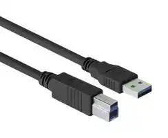 CAU3ZAB-2M: USB Cable, Type A Plug to Type B Plug, 2 m, 6.6 ft, USB 3.0, Black