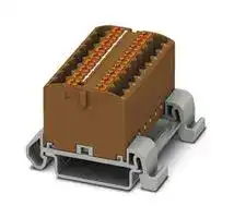 3273186: Panel Mount Barrier Terminal Block, Brown, NS35, 24 A, 690 V, 18 Pole, Push In, 12 AWG