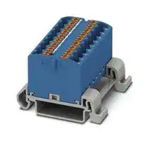 3273178: Panel Mount Barrier Terminal Block, Blue, NS35, 24 A, 690 V, 18 Pole, Push In, 12 AWG