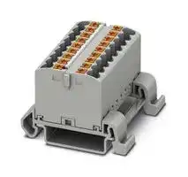 3273176: Panel Mount Barrier Terminal Block, Grey, NS35, 24 A, 690 V, 18 Pole, Push In, 12 AWG
