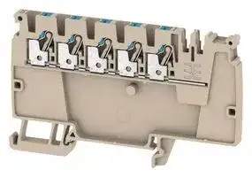 1988100000: DIN Rail Mount Terminal Block, 5 Ways, 28 AWG, 12 AWG, 2.5 mm², Push In, 24 A