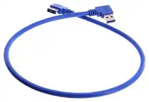 U3A00080-05M: USB Cable, 90° Type A Plug to 90° Type A Plug, 500 mm, 19.7 ", USB 3.0, Blue