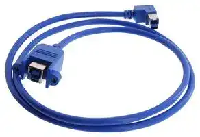 U3A00102-05M: USB Cable, 90° Type B Plug to Type B Receptacle, 500 mm, 19.7 ", USB 3.0, Blue