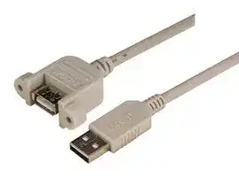 UPMAA-3M: USB Cable, Type A Plug to Type A Receptacle, 3 m, 9.8 ft, USB 2.0, Grey