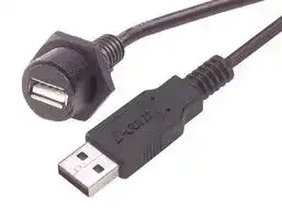 WPUSBAX-1M: USB Cable, Type A Plug to Type A Receptacle, 1 m, 3.3 ft, USB 2.0, Black
