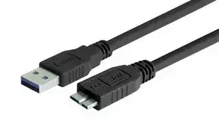 CAU3ZAMICB-05M: USB Cable, Type A Plug to Micro Type B Plug, 500 mm, 19.7 ft, USB 3.0, Black