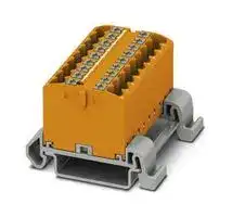 3273194: Panel Mount Barrier Terminal Block, Orange, NS35, 24 A, 690 V, 18 Pole, Push In, 12 AWG