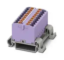 3273192: Panel Mount Barrier Terminal Block, Violet, NS35, 24 A, 690 V, 18 Pole, Push In, 12 AWG